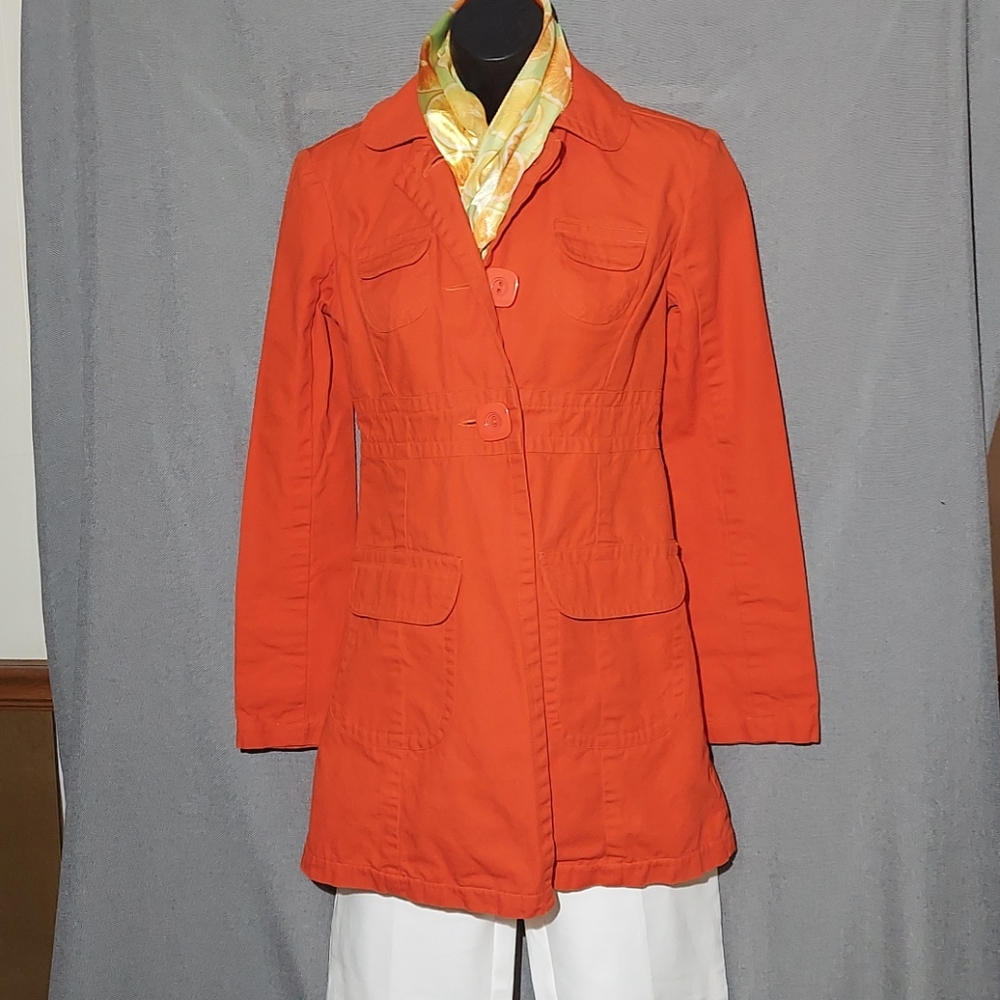 Tara Jarmon 100% cotton 3 button blazer orange XS